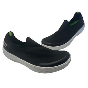 Oofos Oomg Low Women's Size 11 Comfort Slip On Shoes Black White Walking Support